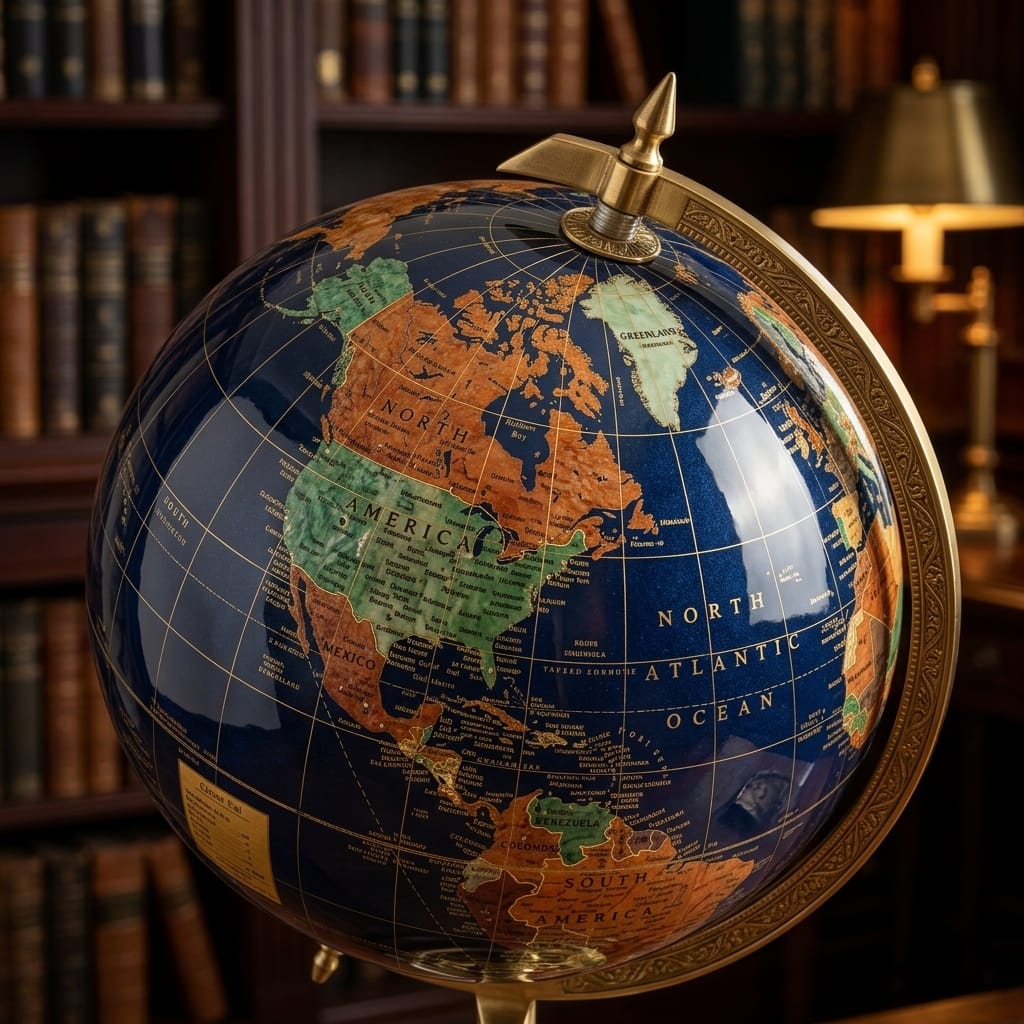 Hand-Finished Gemstone Globe