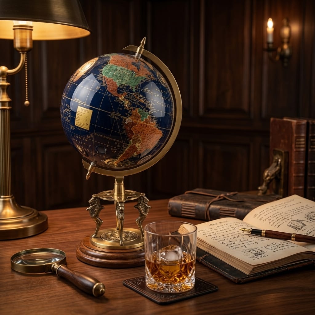 Hand-Finished Gemstone Globe