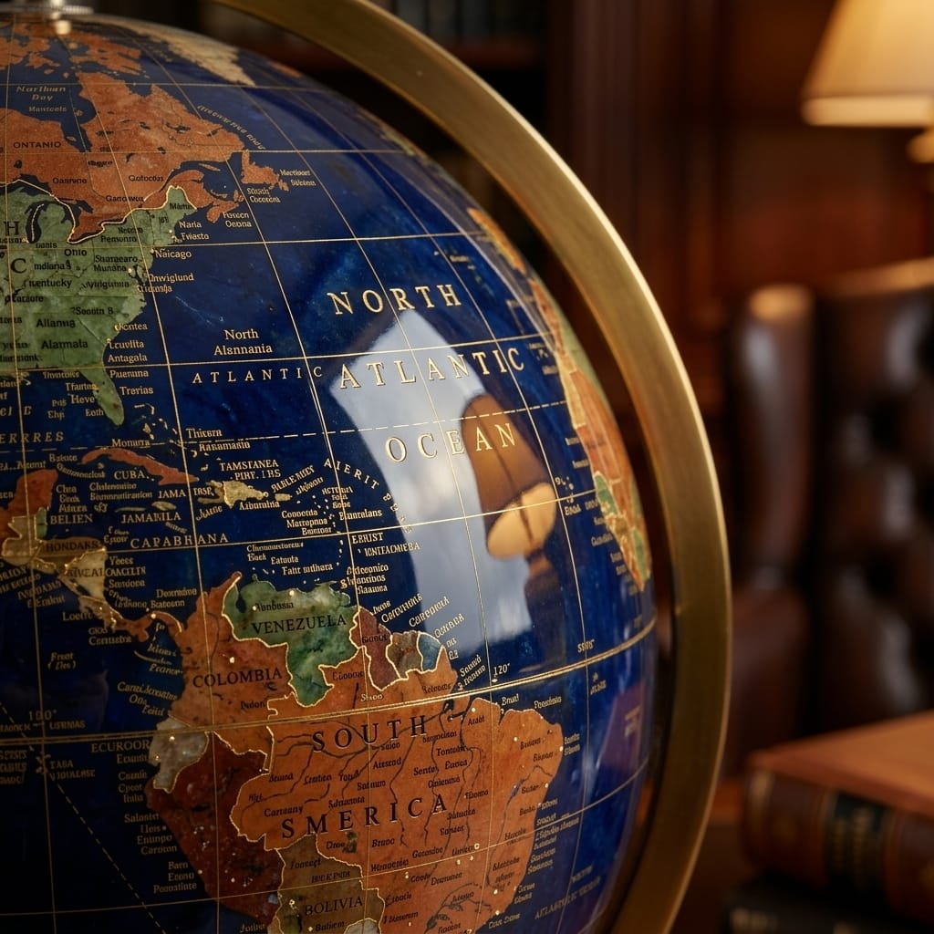 Hand-Finished Gemstone Globe