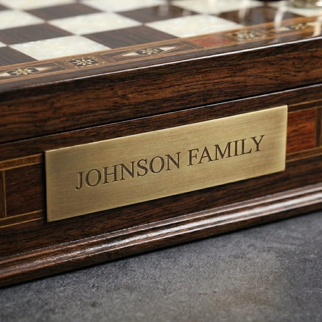 Handmade Chess Set with Drawer Storage