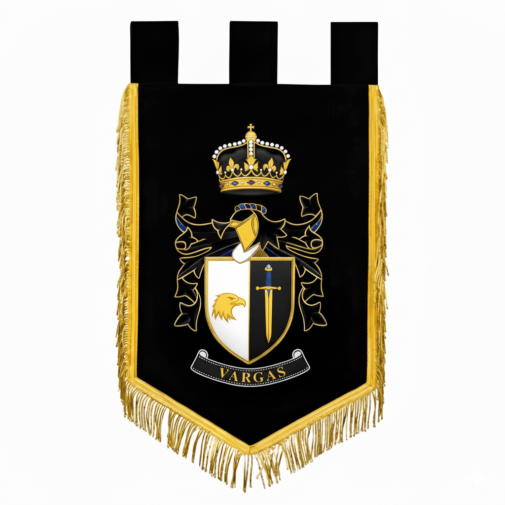 Family Crest Hand Embroidered Banner