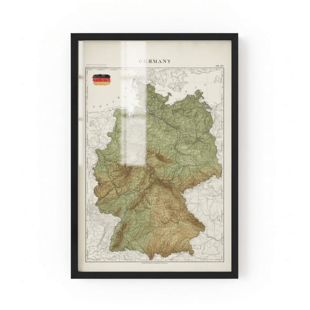 Germany Topographical Relief Map