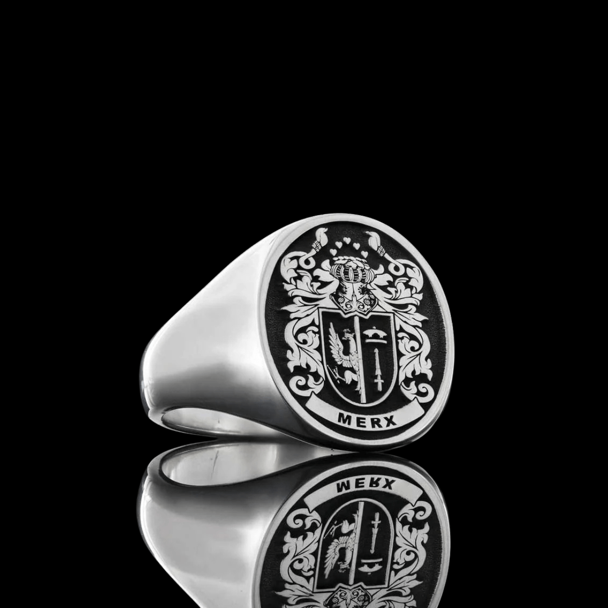 Bespoke Sterling Silver Coat of Arms Ring