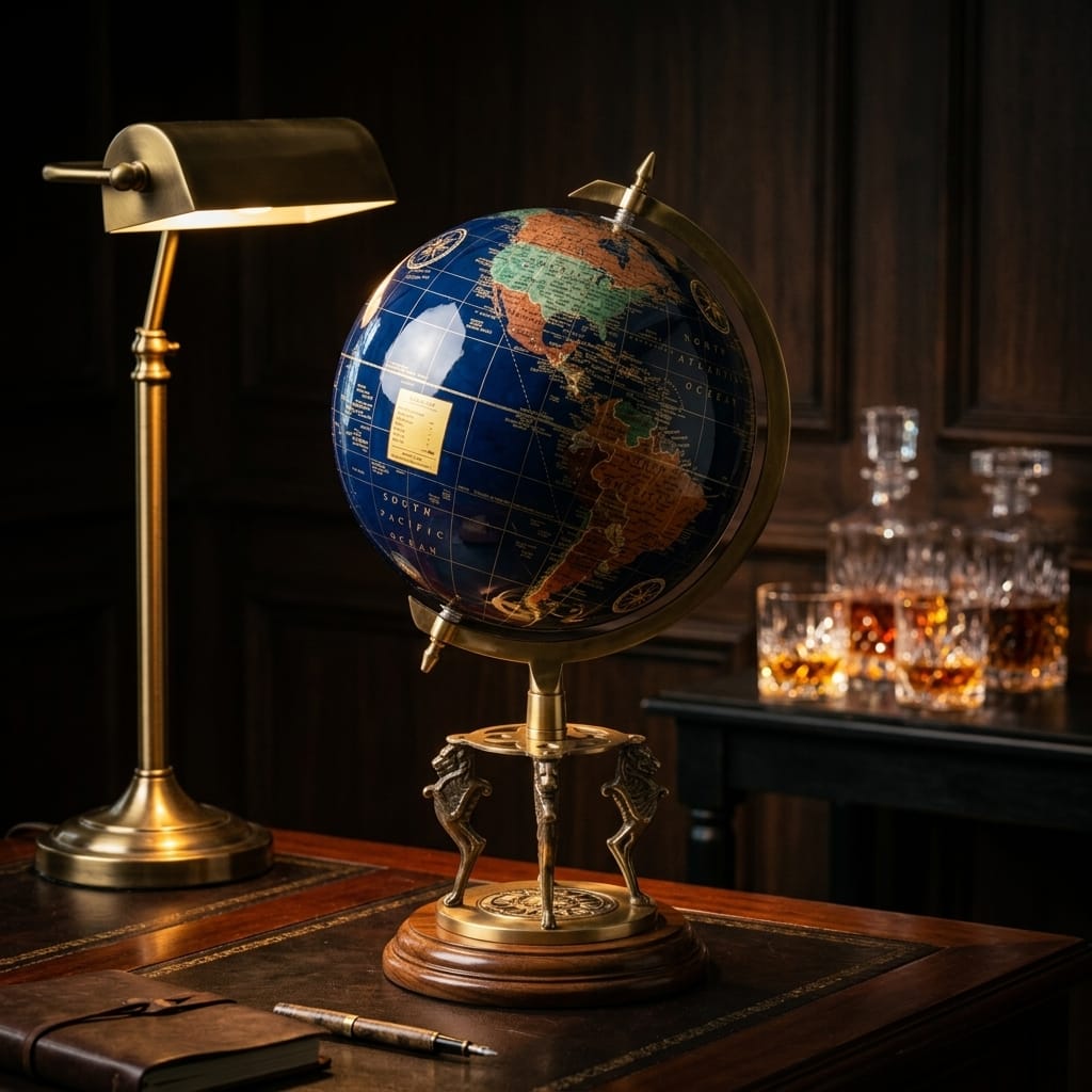 Hand-Finished Gemstone Globe