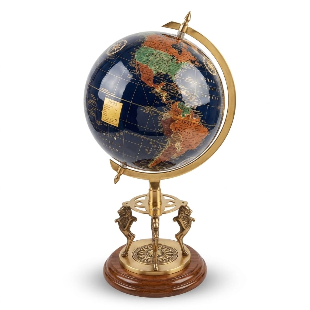 Hand-Finished Gemstone Globe