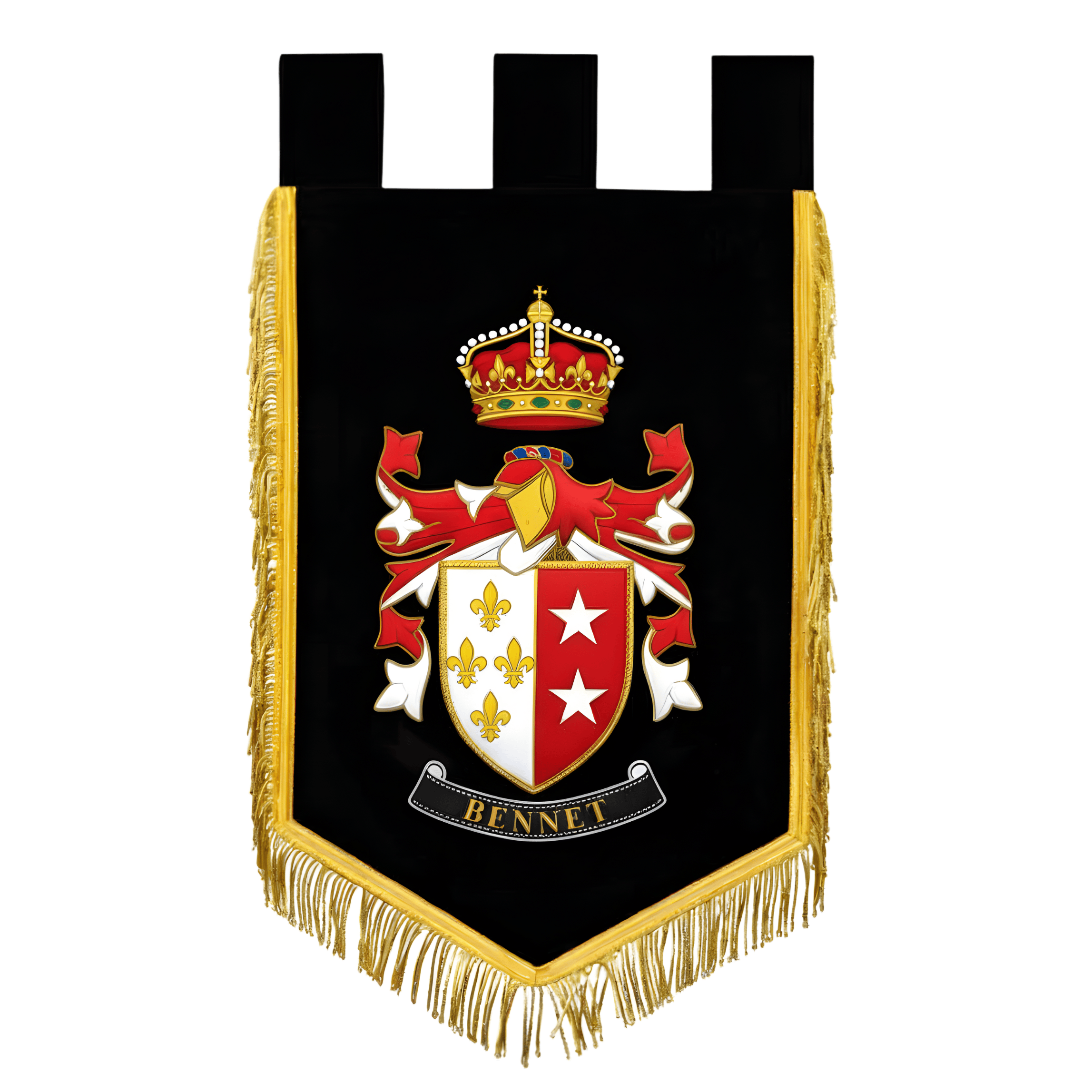 Family Crest Hand Embroidered Banner